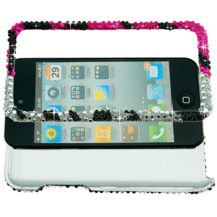 Apple Ipod Touch 4th Generation Case with Hot Pink/Silver/Black Zebra Design