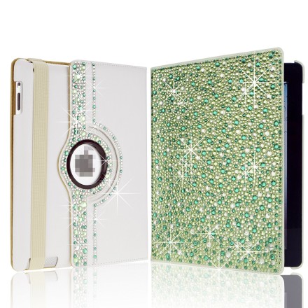 Apple iPad 2/3/4 Rotating Faux Leather Bling Case