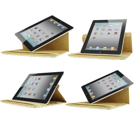 Apple iPad 2/3/4 Rotating Faux Leather Bling Case