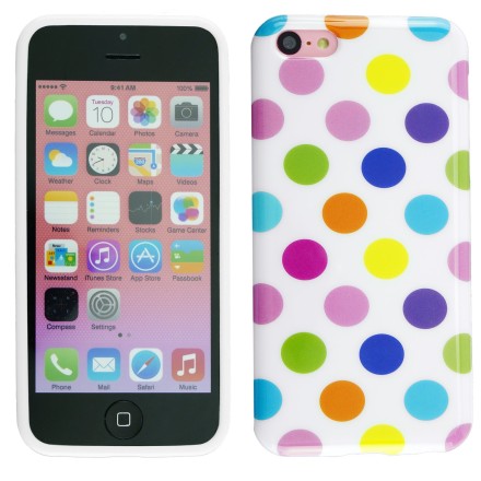 Apple iPhone 5C Flexible TPU Polka Dot Case Bundle – 9 Pieces