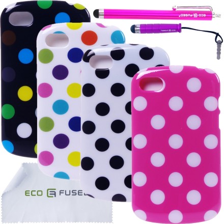 Blackberry Q10 – Polka Dot TPU Flex Gel Cover Cases – 9 pieces