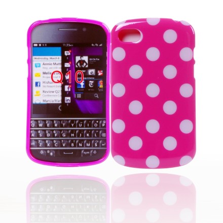 Blackberry Q10 – Polka Dot TPU Flex Gel Cover Cases – 9 pieces