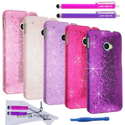 HTC One M7 Bling Hard Case Bundle – 13 Pieces