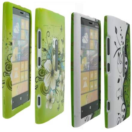 Nokia Lumia 920 Flowers Hard Case Cover Bundle