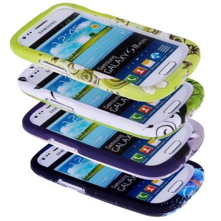 Samsung Galaxy S3 Mini I8190 Flowers Hard Case Combine Cover Bundle