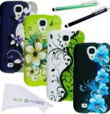 Samsung Galaxy S4 Flowers Hard Case Combine Cover Bundle