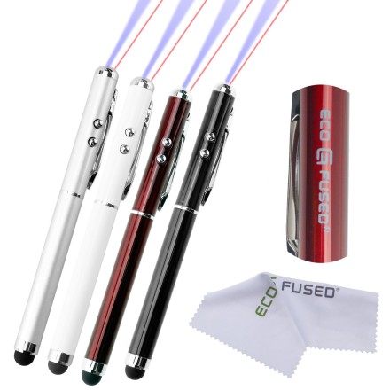 Stylus Pen with Laser Pointer and Flashlight