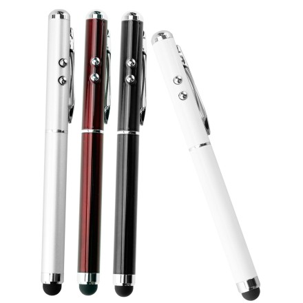 Stylus Pens – Triple Function – Capacitive Stylus + Laser Pointer + LED Flashlight