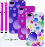 ECO-FUSED iPhone 4G/4S Bubbles Faceplate Hard Case Combine Bundle