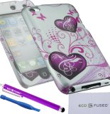 Floral Heart Snap On Cover for Apple iPod 4