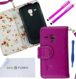 Genuine Leather Wallet Cover with Floral Interior for Samsung Galaxy S3