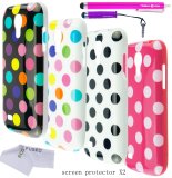 4 Polka Dot TPU Flex Gel Case Bundle for Samsung Galaxy S4 Mini I9195