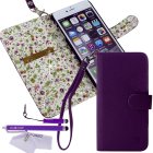 Faux Leather Cover with Floral Interior – Convenient Wallet Slots Inside for Apple iPhone 6