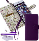 Faux Leather Cover with Floral Interior – Convenient Wallet Slots Inside for Apple iPhone 6