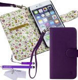 Faux Leather Cover with Floral Interior for Apple iPhone 6 Plus