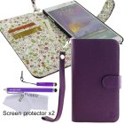 Faux Leather Cover with Floral Interior – Convenient Wallet Slots Inside for Galaxy Note 4